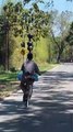 Bike Rider's One-Sided Balancing Act