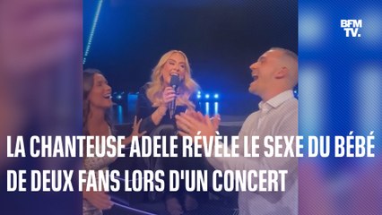 La chanteuse Adele révèle le sexe du bébé de deux fans lors d'un concert