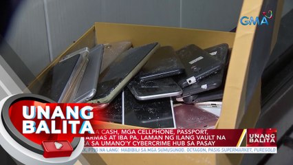 P3.5M na cash, cellphone, passport, sim cards, armas at iba pa, laman ng ilang vault na nakumpiska sa umano'y cybercrime hub sa Pasay| UB