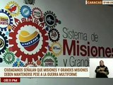 Caraqueños señalan que Misiones y Grandes Misiones velan por el bienestar del pueblo venezolano