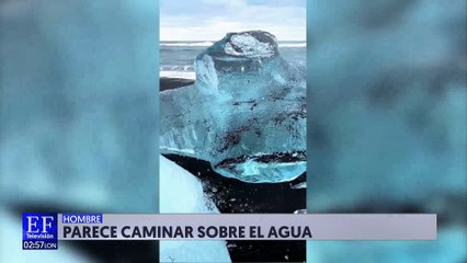 Hombre parece caminar en el agua