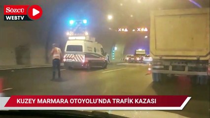 Скачать видео: Kuzey Marmara Otoyolu Cebeci Tüneli Hasdal yönünde kaza