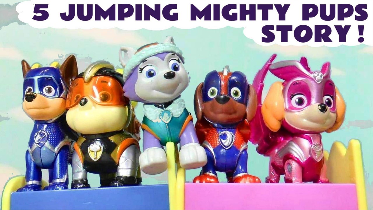 5 Jumping On The Bed Paw Patrol Mighty Pups Nursery Rhymes Story
