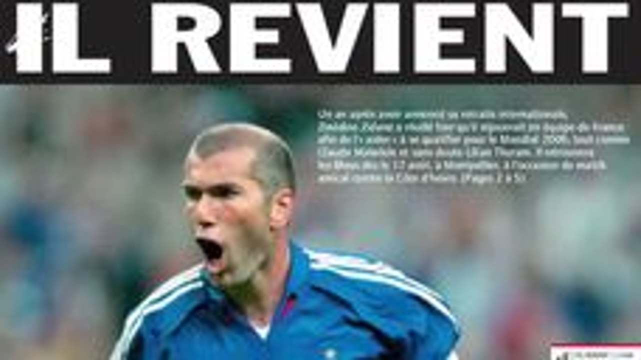   : ' '    ́ '   ! C'était il y a 18 ans, Zinedine Zidane jouait son premier match depuis son retour en EDF !Quel souvenir avait de la Grande Coupe du Monde de Zizou ? 
