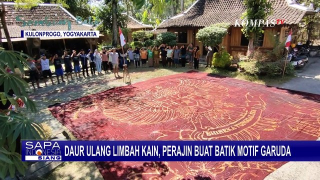 Daur Ulang Limbah Kain, Perajin Asal Kulonprogo Buat Batik Raksasa Motif Garuda