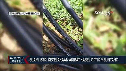 Suami Istri Kecelakaan Akibat Kabel Optik Melintang