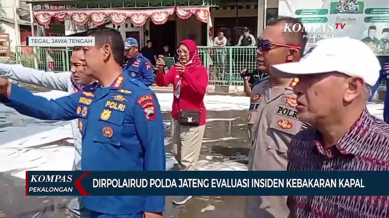 Dirpolairud Polda Jawa Tengah dan Petugas Gabungan Evaluasi Kebakaran Kapal