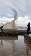 Wow what a night in Dawlish... engineer on the run from big waves