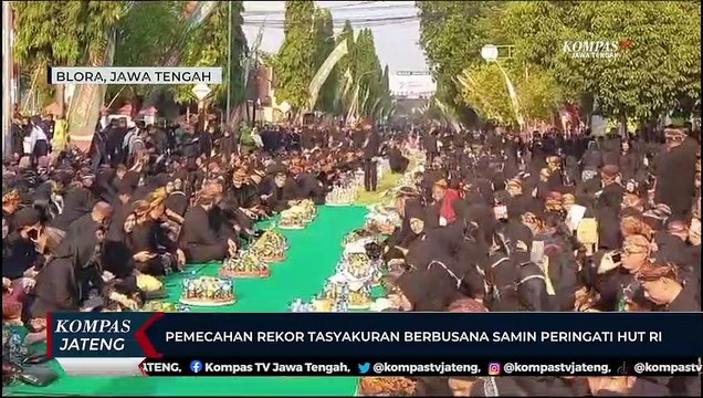 Pemecahan Rekor Tasyakuran Berbusana Samin Peringati HUT Kemerdekaan Ke-78 RI