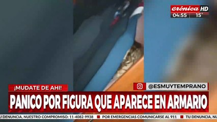 Pánico por escalofriante figura que aparece en un armario