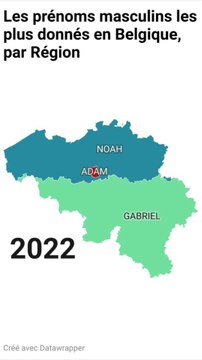 Les prénoms masculins les plus donnés, par Région