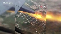 Havada korkutan görüntü! ABD-Meksika uçağının motoru alev aldı