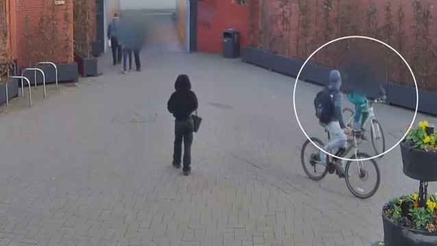 Murderer casually cycles through busy city centre after stabbing man to death