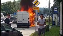 Pożar samochodu w Lęborku