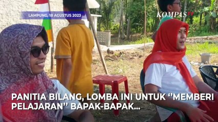 Begini Ekspresi Bapak-bapak yang Kesulitan saat Lomba Pasang Jilbab di Lampung
