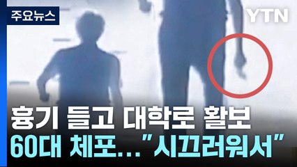 흉기 들고 대학로 활보한 남성..."밖이 시끄러워서" / YTN