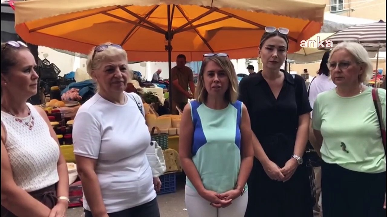 CHP'li kadınlar yangın yerine dönen pazarları gezdi