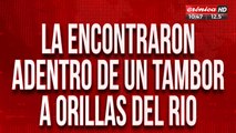 Estaba desaparecida: la encontraron sin vida adentro de un tambor