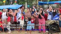 Lomba Panjat Pinang Unik di Bogor, Peserta Lomba Wajib Pakai Daster