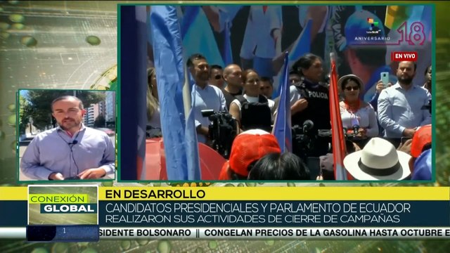 Candidatos presidenciales de Ecuador realizaron sus actividades de cierre de campañas