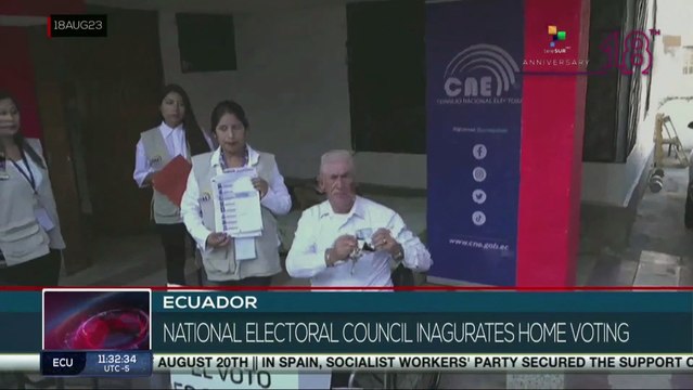 Home voting takes place in Ecuador's presidential elections