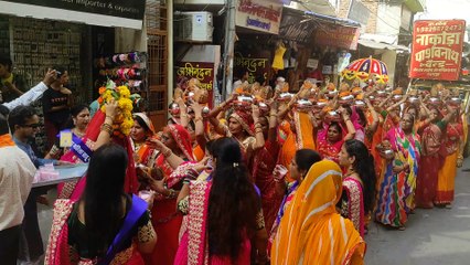 Video...पुरुषोत्तम मास उद्यापन अनुष्ठान पर निकाली शोभायात्रा