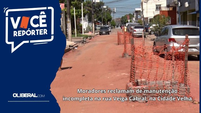Moradores reclamam de manutenção incompleta na rua Veiga Cabral, na Cidade Velha