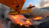 Firefighting planes fly through Tenerife wildfire as blaze burns on island