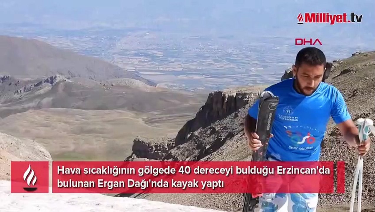 Sıcaklıklar 40 dereceyi buldu! Ağustos ayında karda kayak keyfi