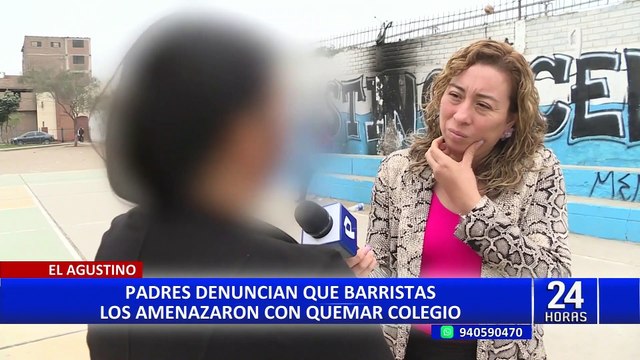 El Agustino: barristas de Alianza Lima queman llanta tras pintas en colegio hechas por rivales