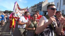 Falmouth Cornwall UK .Tall chips Meet 16th August 2023 Parade through Falmouth
