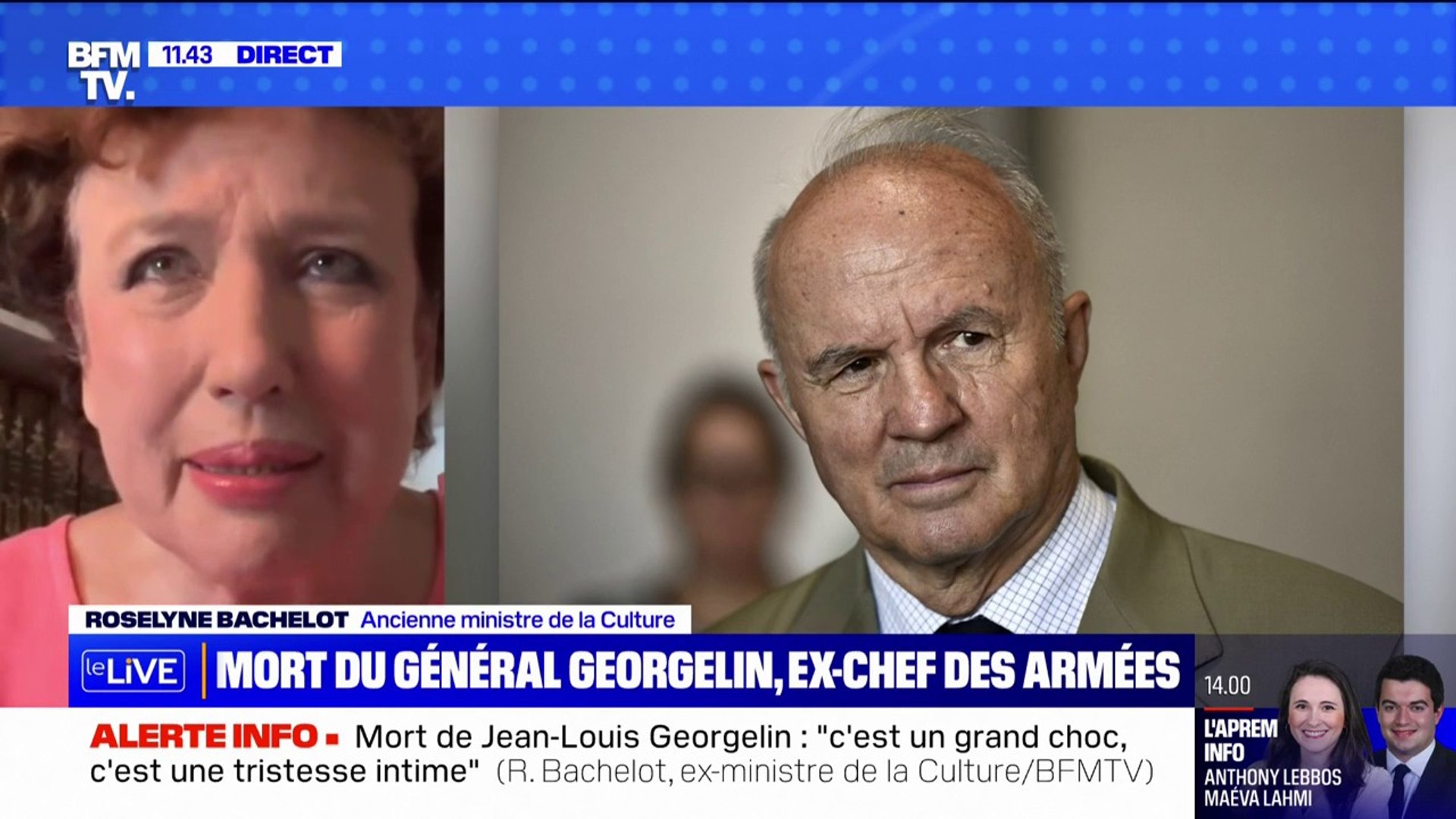 Mort de Jean-Louis Georgelin: Roselyne Bachelot se souvient "d'un homme  sensible et modeste" - Vidéo Dailymotion