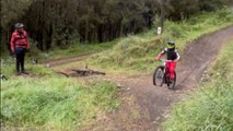 Biker finds himself hugging side bushes after losing sight of the track *Hilarious Fail*