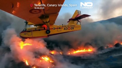 下载视频: Ferieninsel in Flammen: Waldbrände auf Teneriffa weiterhin außer Kontrolle