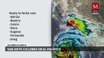 Temporada de huracanes; van siete ciclones en el pacífico en el 2023