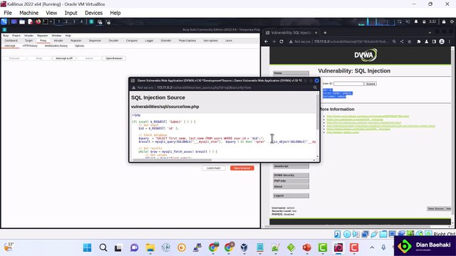 #15 SQL Injection - Belajar Pentest SQL Injection Web DVWA #penetrationtesting #pentest #pentester