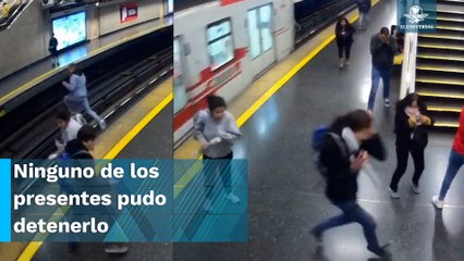 Impactante. Joven muere tras lanzarse a las vías del metro en Chile