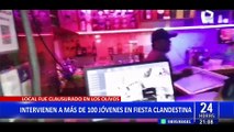 Los Olivos: intervienen fiesta clandestina con 150 jóvenes en su interior