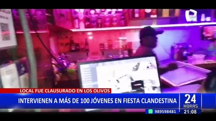 Los Olivos: intervienen fiesta clandestina con 150 jóvenes en su interior