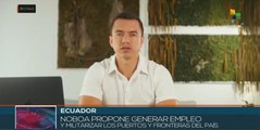 Ecuador: Daniel Noboa propone atraer inversión extranjera y militarizar puertos y fronteras