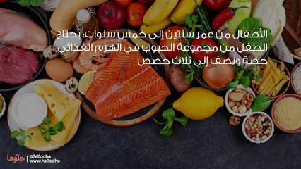 الهرم الغذائي للأطفال حسب العمر