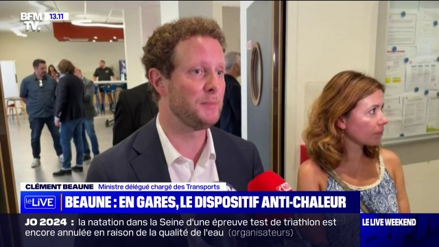 Le ministre des Transports présente le dispositif anti-chaleur mis en place par la SNCF
