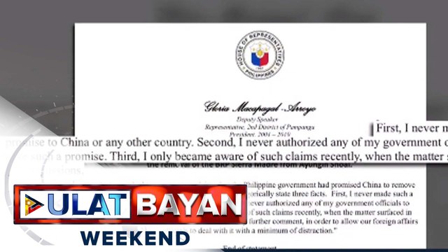 Dating Pres. Arroyo, itinangging nangako siya noon sa China na aalisin ang BRP Sierra Madre sa Ayungin shoal