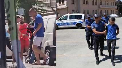 Araçlarına çarpan sürücüden para isteyip, silahla tehdit ettiler