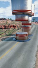 Cars vs Upside down Bollards @beamngdrive @shorts