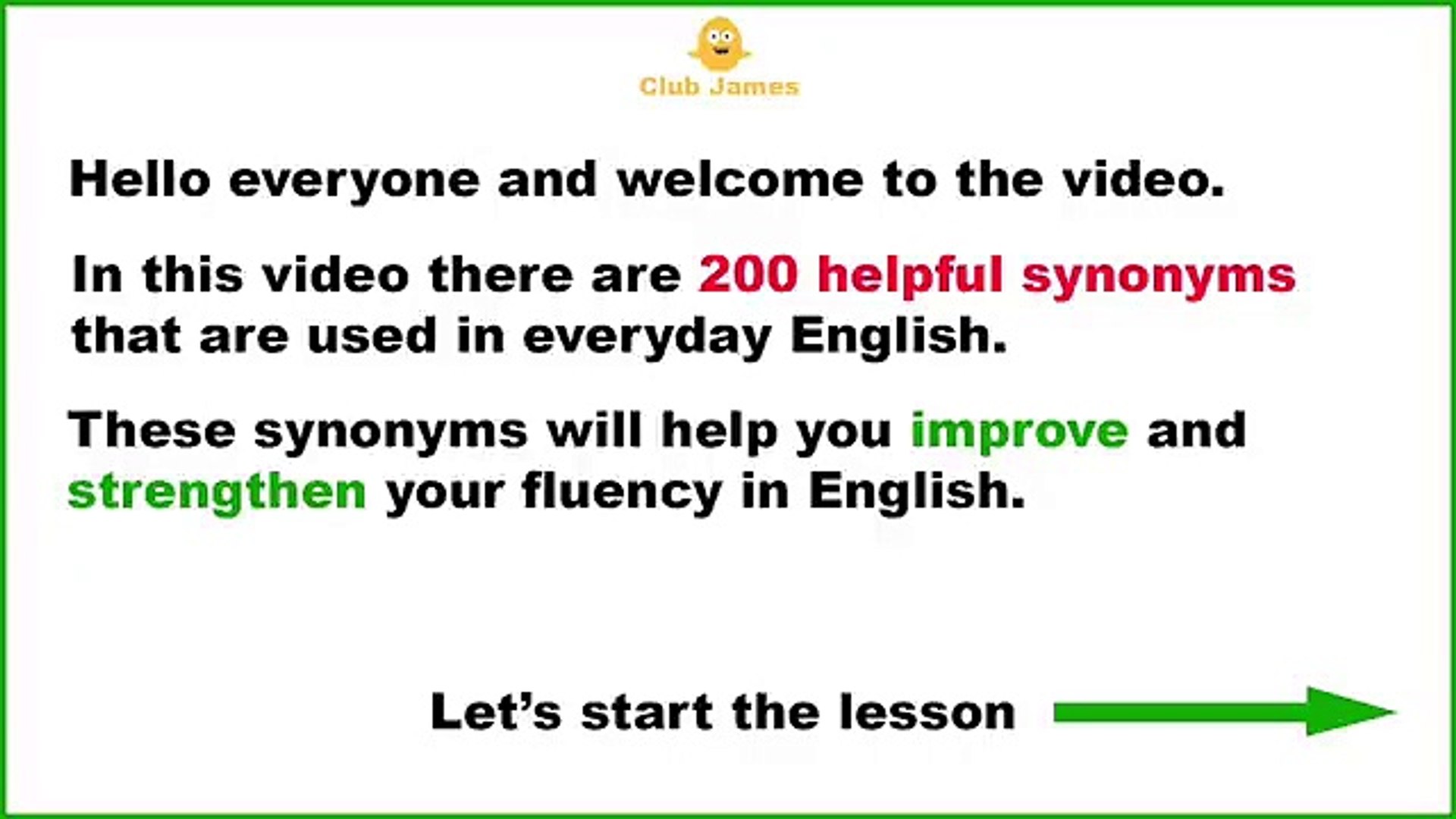 Synonyms Lesson Video 