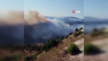 Saman yüklü araçta başlayan yangın, ormana sıçradı