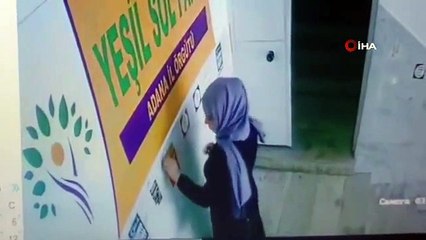 HDP binasına ispirto şişesi koyan kadının yeni görüntüsü ortaya çıktı