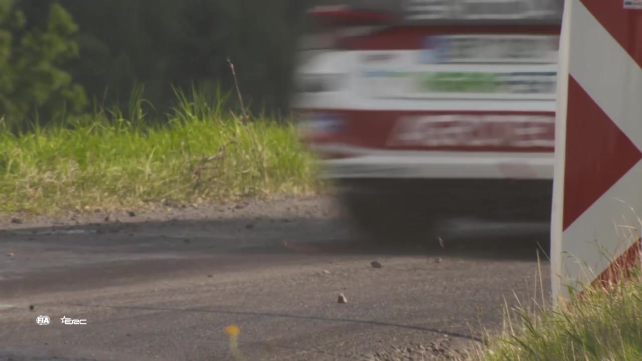 Highlights from stage 7 of European Rally Championship, the Barum Czech Rally Zlim