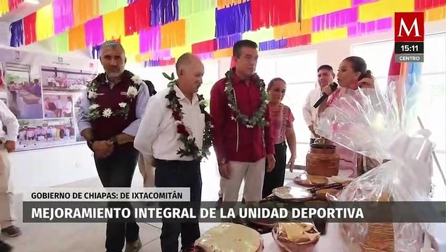 Gobernador de Chiapas inaugura rehabilitación integral de la unidad deportiva de Ixtacomitán